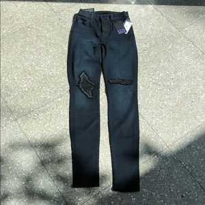 NWT J BRAND HIGH RISE  DARK EMBELLISHED RIP JEANS